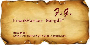 Frankfurter Gergő névjegykártya